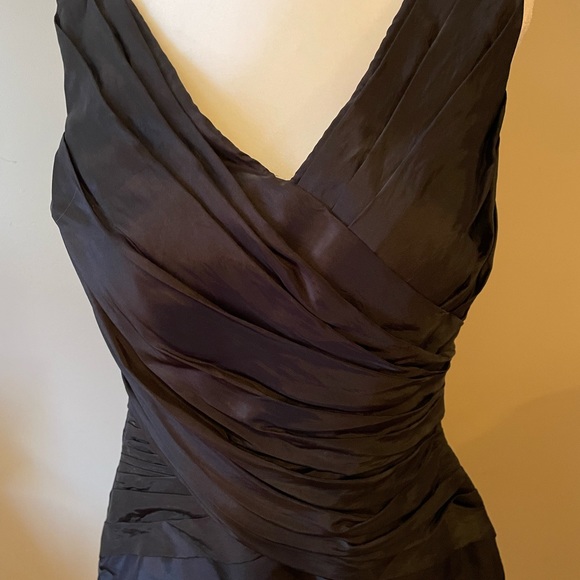 Custom made black taffeta dress size 10 - Picture 2 of 3